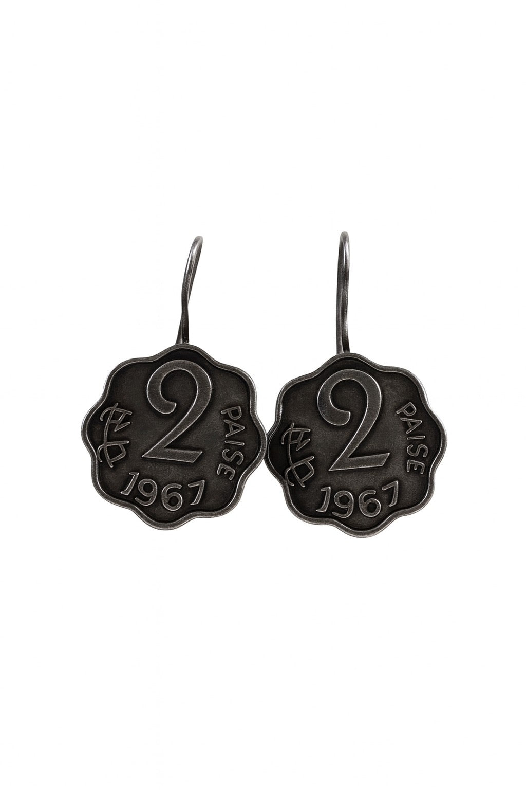 Midnight Bloom Brass Stud Earrings