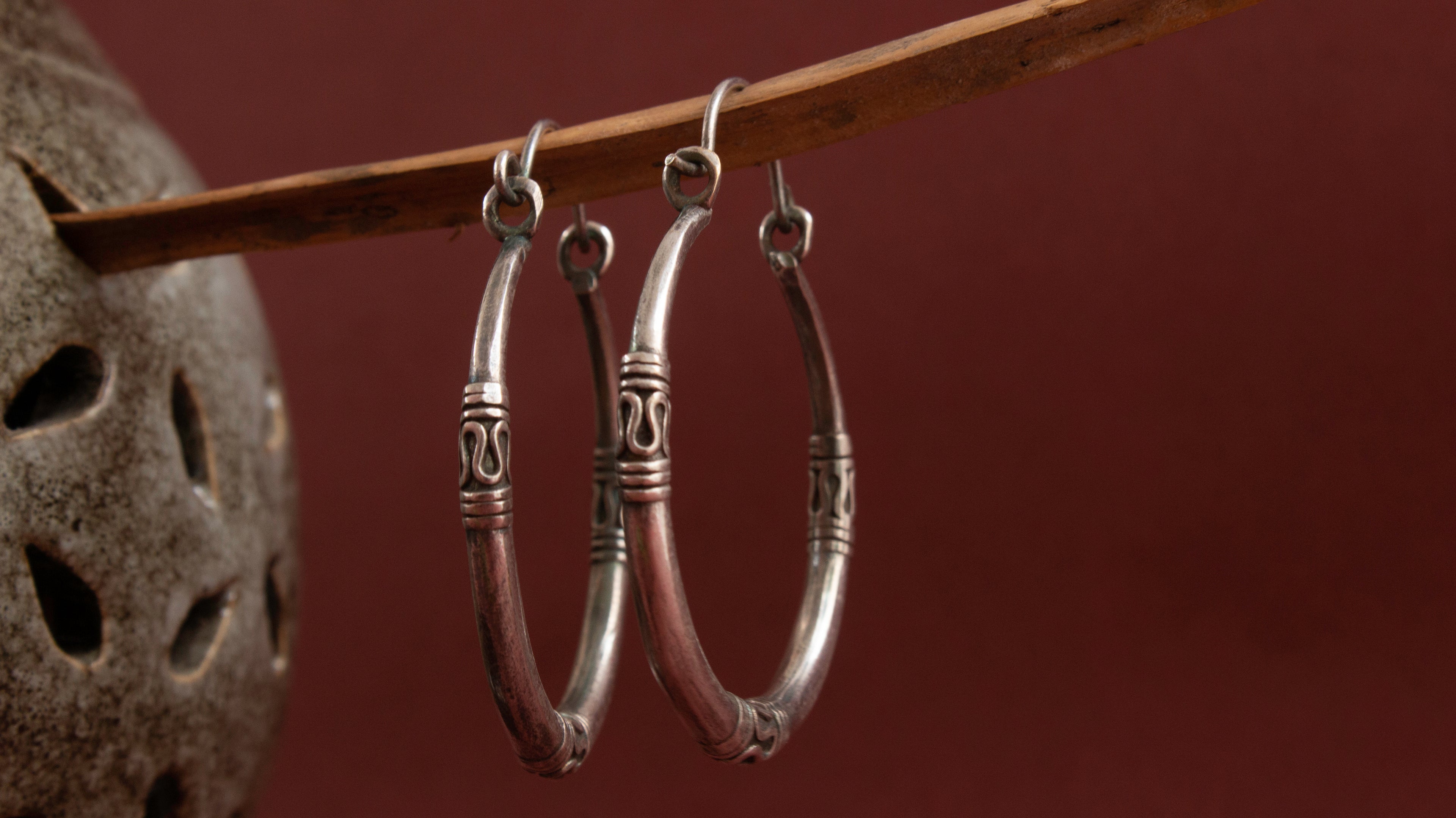 Rustic Hoop Earrings