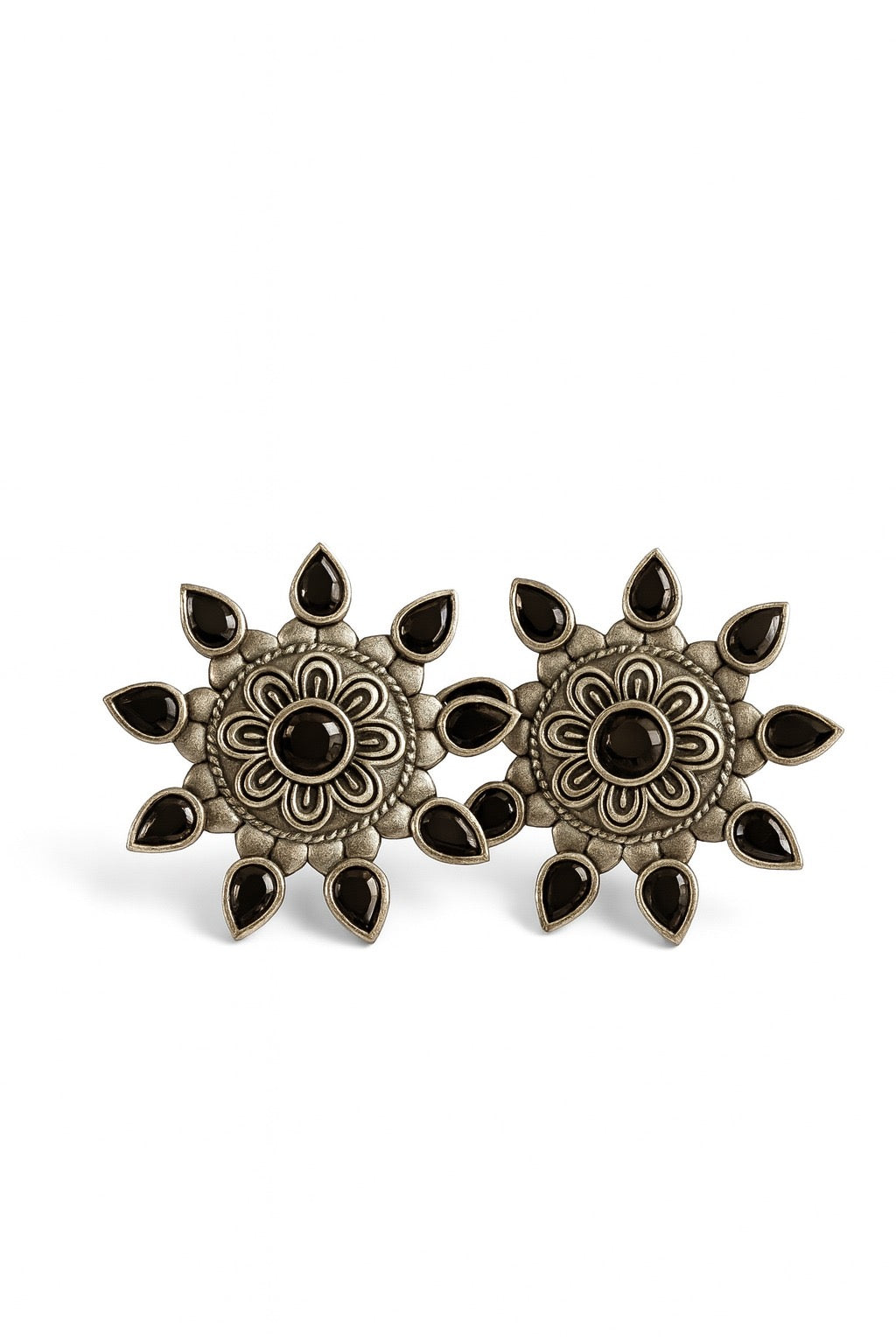 Golden Blossom Brass Drop Earrings