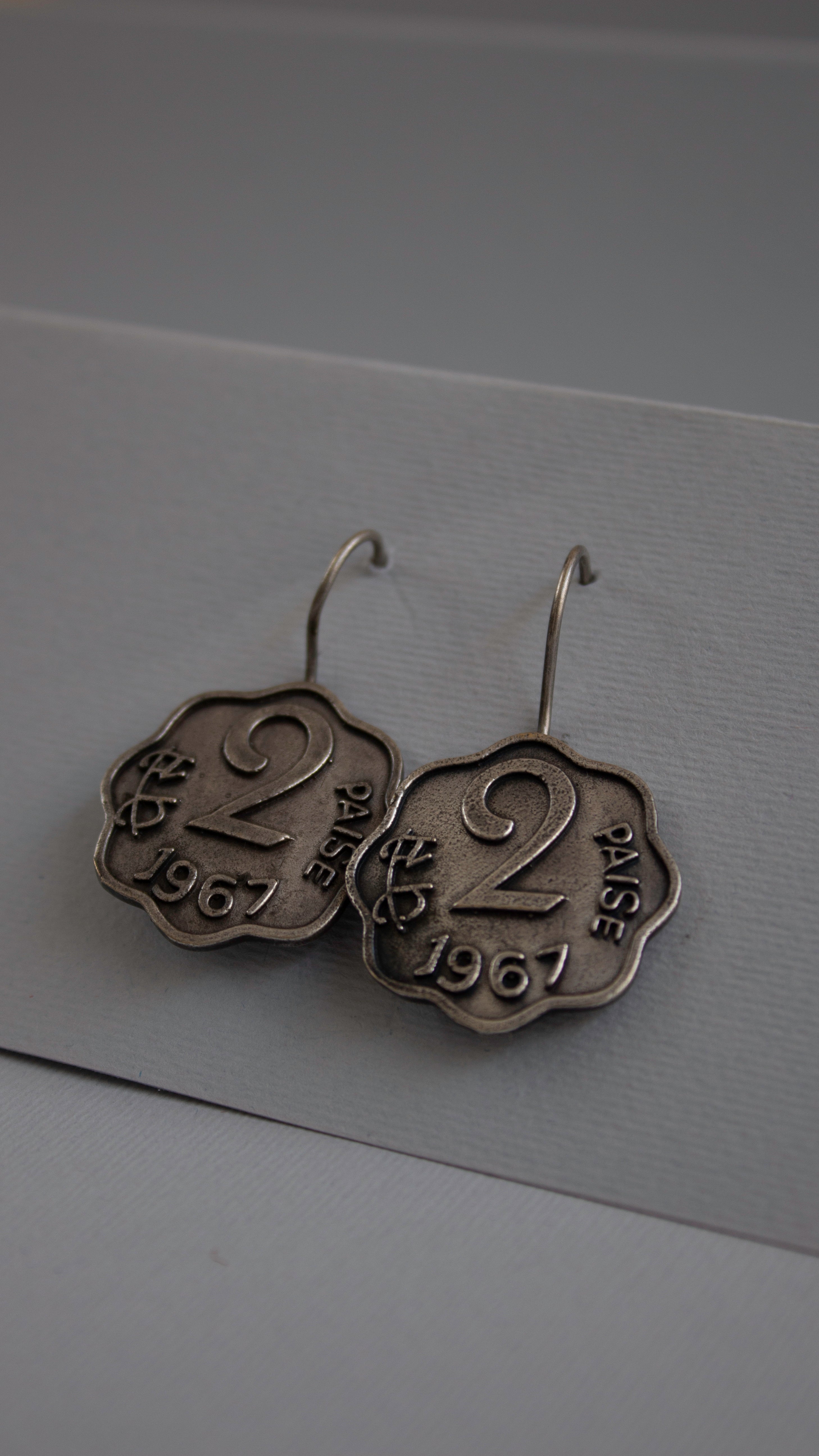 Midnight Bloom Brass Stud Earrings