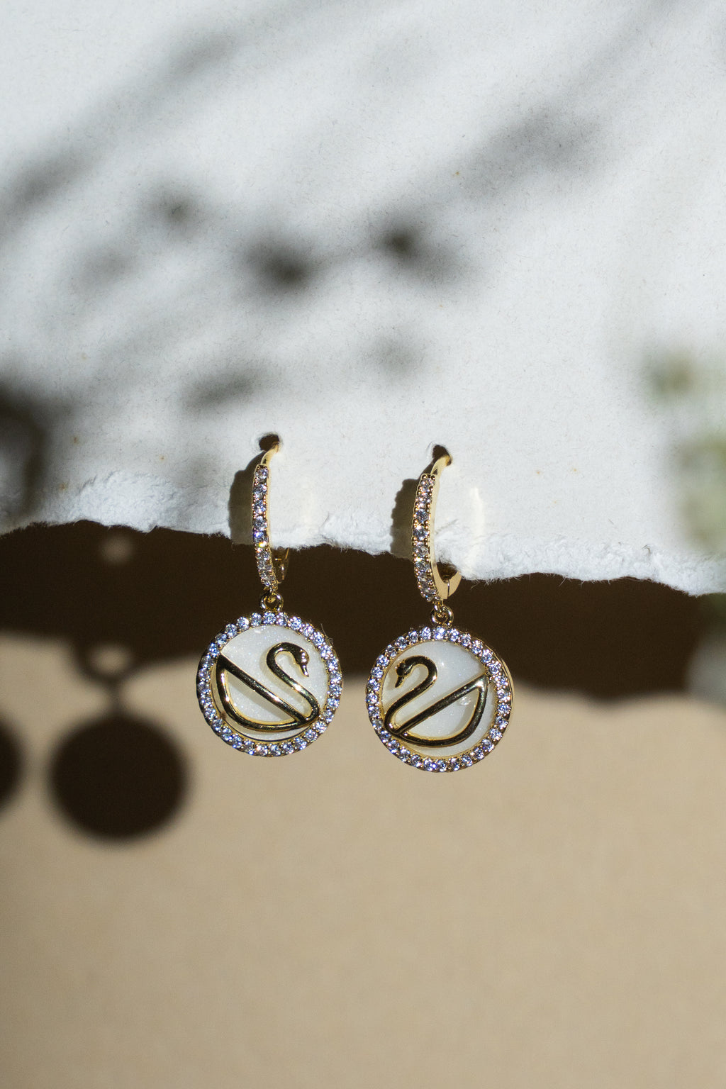 ROUND MONOGRAM EARRINGS