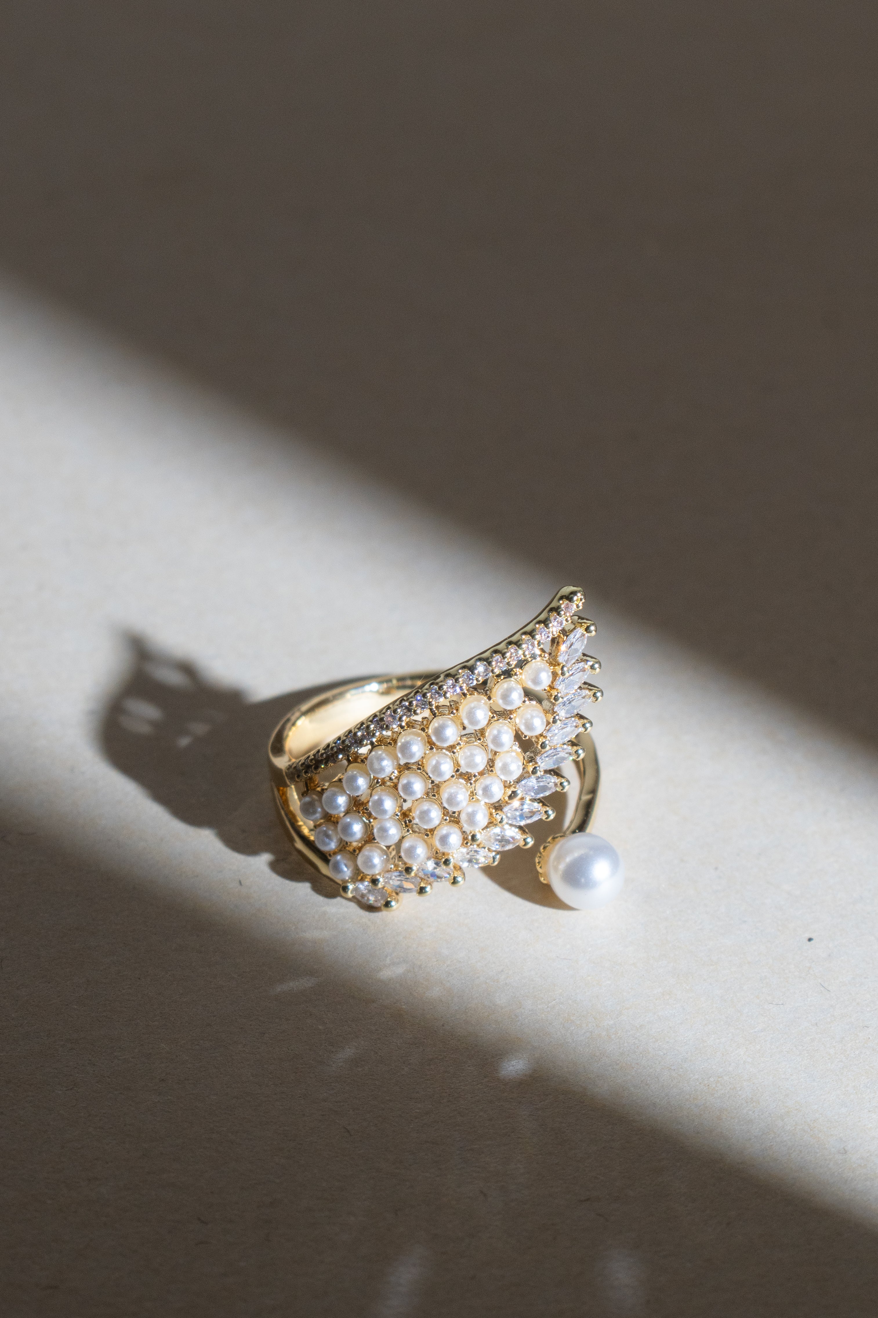 Aurelia Wing Pearl Ring