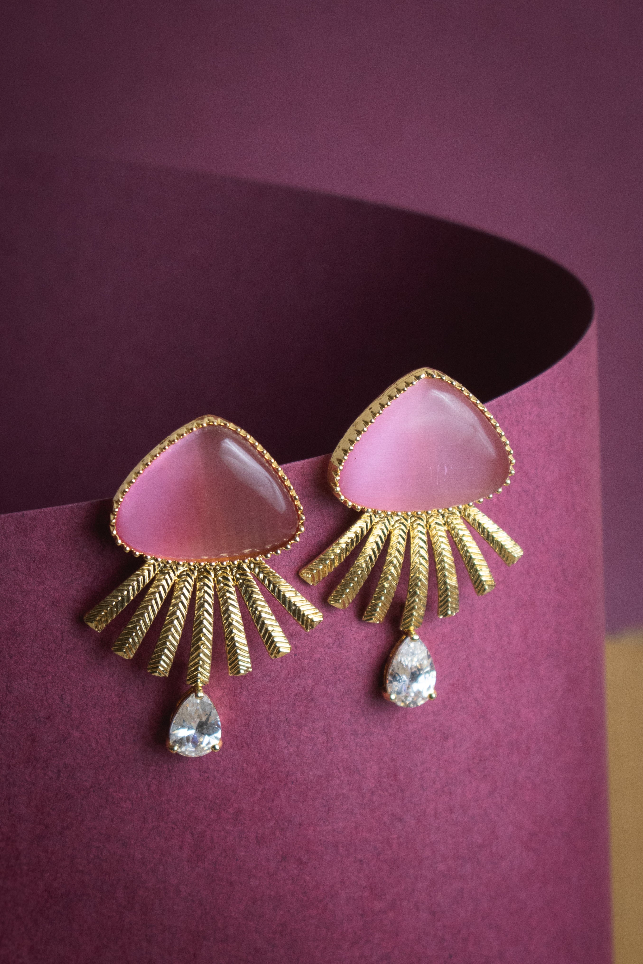 Rosé Radiance Drop Earrings