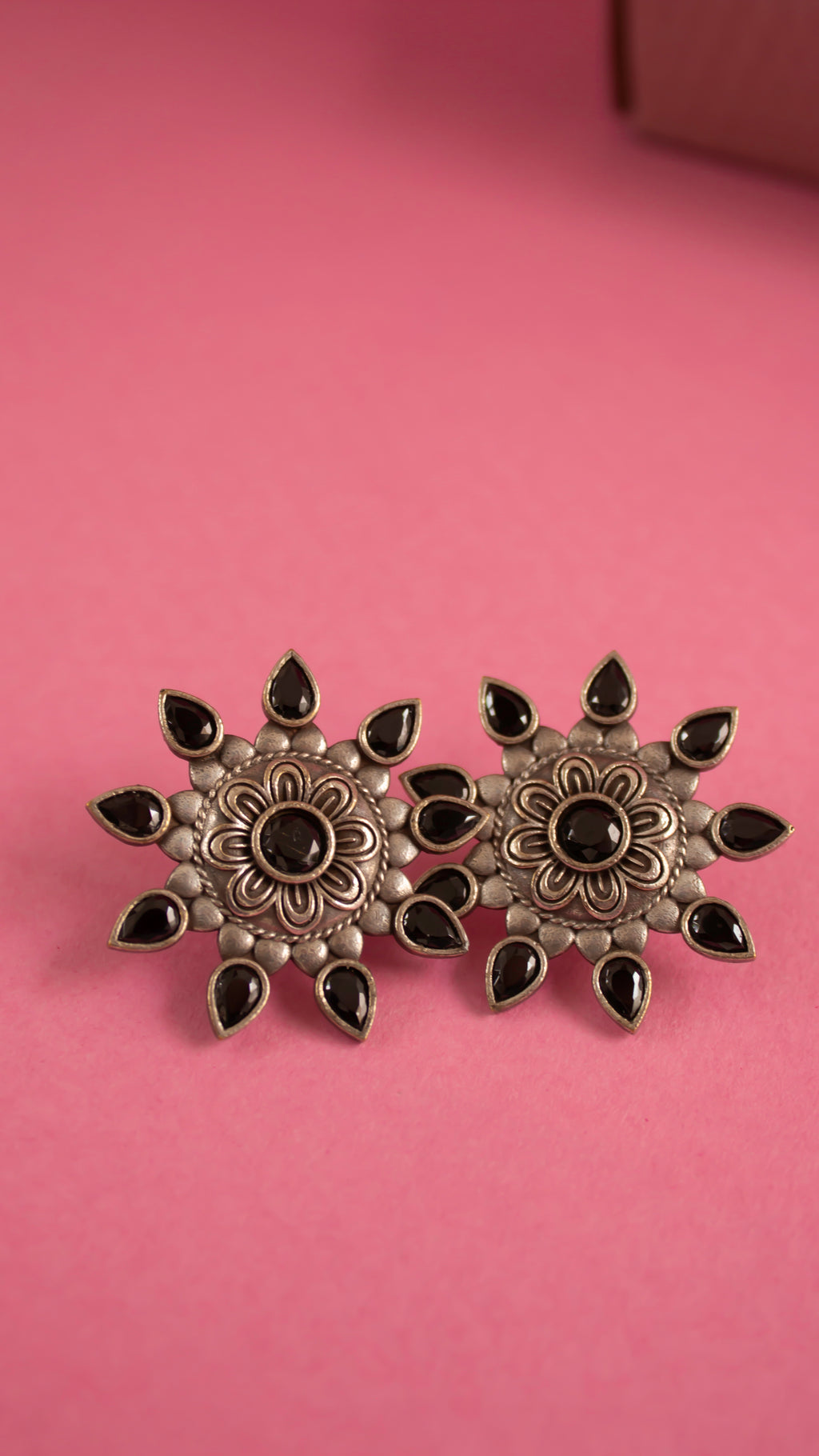 Golden Blossom Brass Drop Earrings