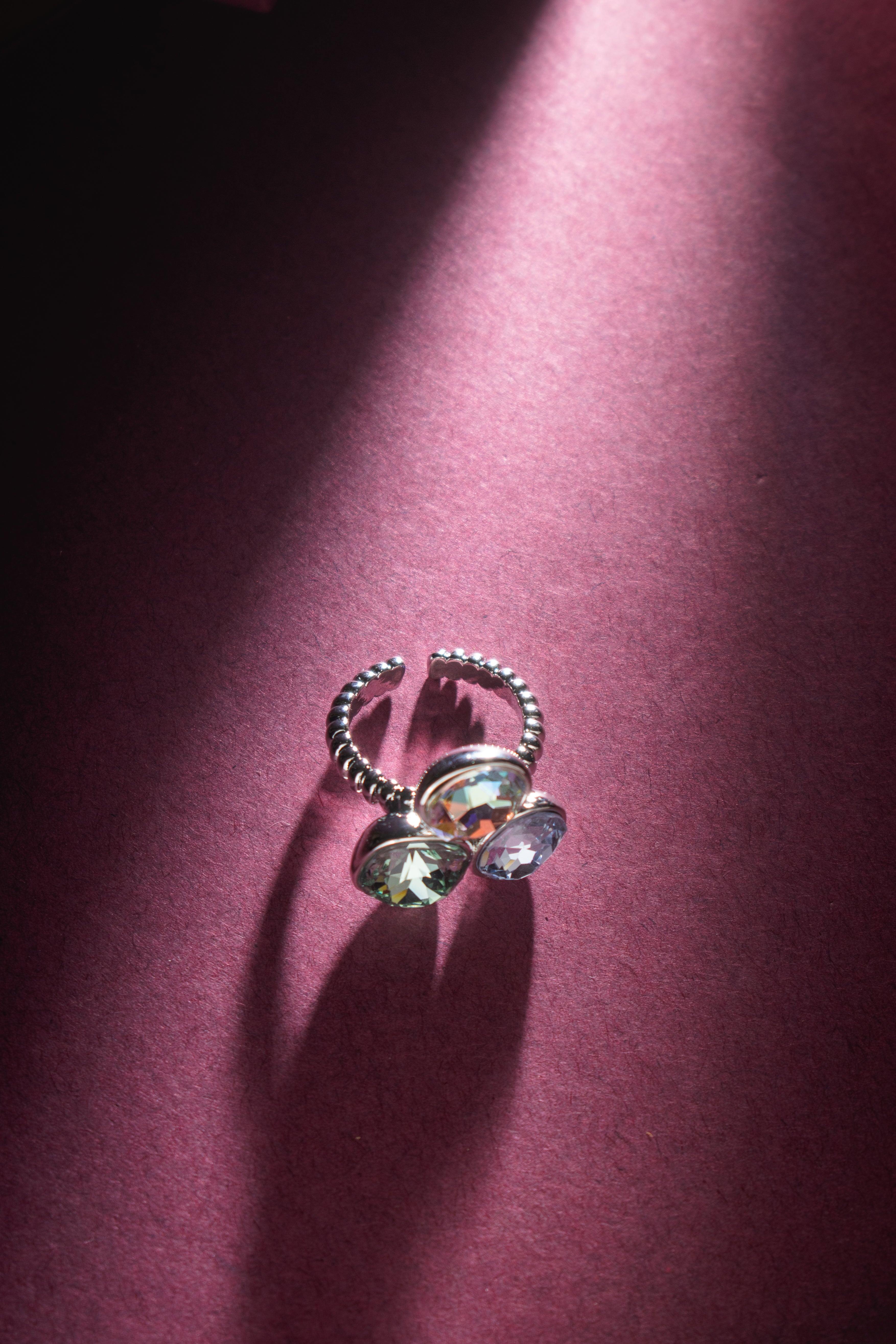 Tricolor Radiance Adjustable Ring