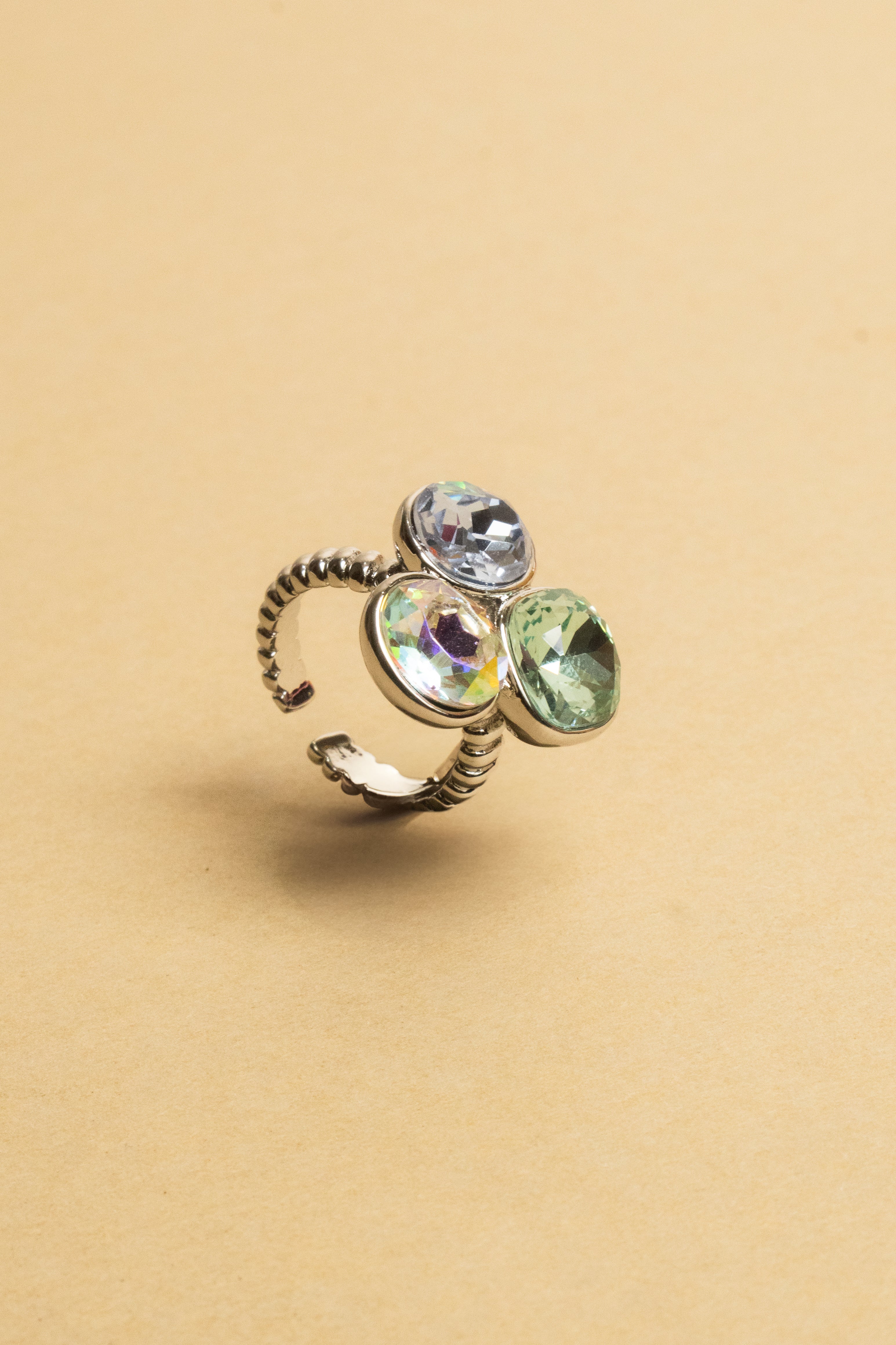Tricolor Radiance Adjustable Ring